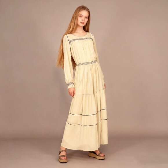 SEE BY CHLOÉ Dresses & Skirts - NWOT SEE BY CHLOÉ Embroidered Georgette Maxi Dress Long Sleeves Ruffles Sz 36